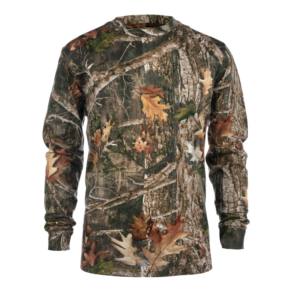 Timber Pattern Shirts TrueTimber Men's Long Sleeve Crew Neck Camouflage T-Shirt - Poly/Cotton ...