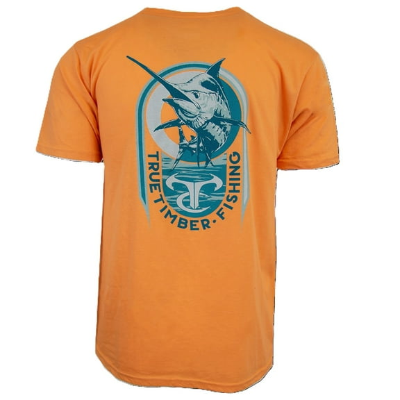 TrueTimber Men's Fishing Saltwater Papaya Marlin Tee - S