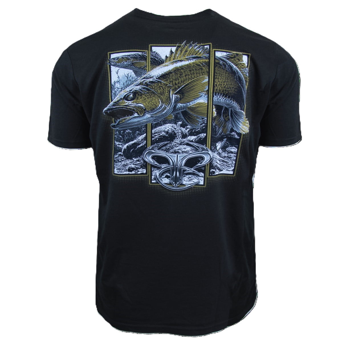 TrueTimber Men's Fishing Walleye SS Black Tee - S