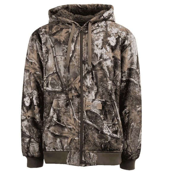 TrueTimber Men's High Pile Fleece Full Zip Hunting Hoodie