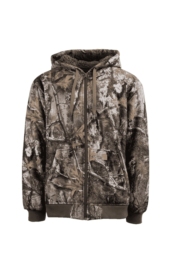 Men's High Pile Fleece Full Zip Hunting Hoodie