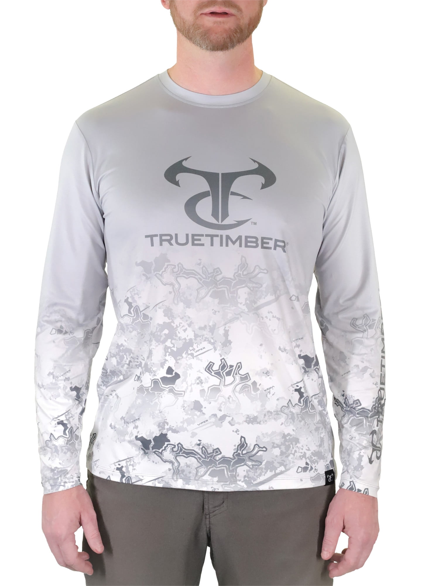 TrueTimber Mens Long Sleeve Sublimated Performance Fishing Tee- Viper Snow,  3XL