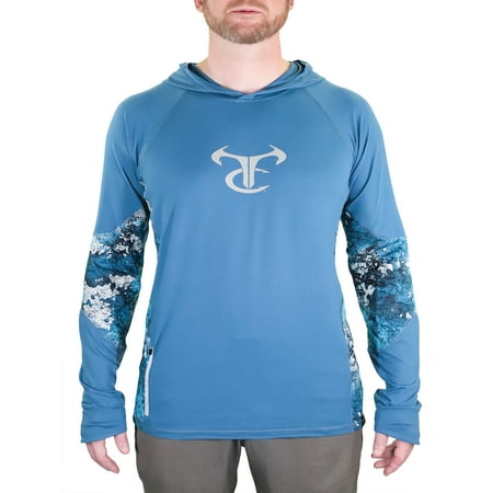 TrueTimber Mens Ragewater Performance Fishing Hoodie- Stellar/Rift, 2XL