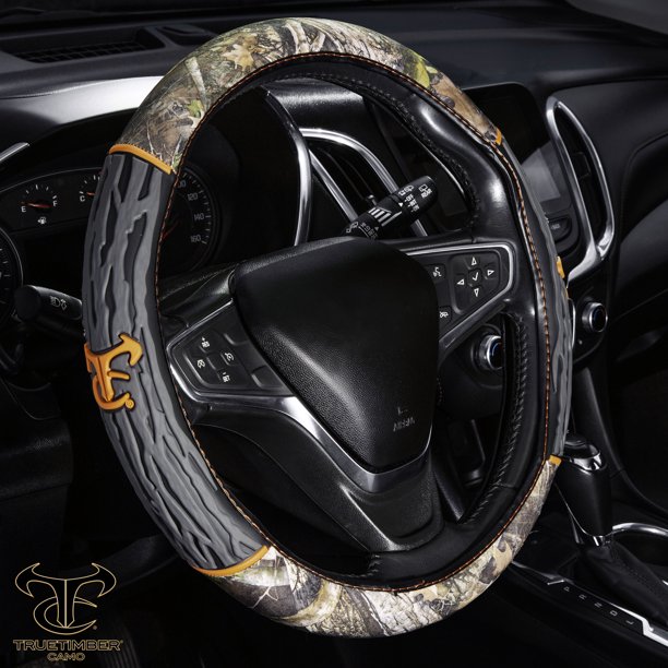 TrueTimber Steering Wheel Cover, Kanati Camo with Orange Accent