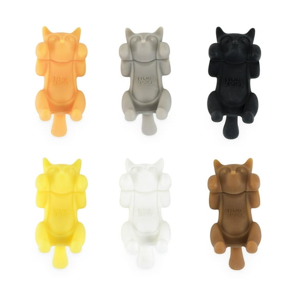 TrueZoo Paws Off Silicone Wine Charms, Drink Markers, Party Gifts, Set of 6