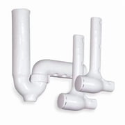 P-Trap & Two Valve Covers, 1-1/4 in & 1-1/2 in Pipe Size, Vinyl, White, 3 PCS 82193