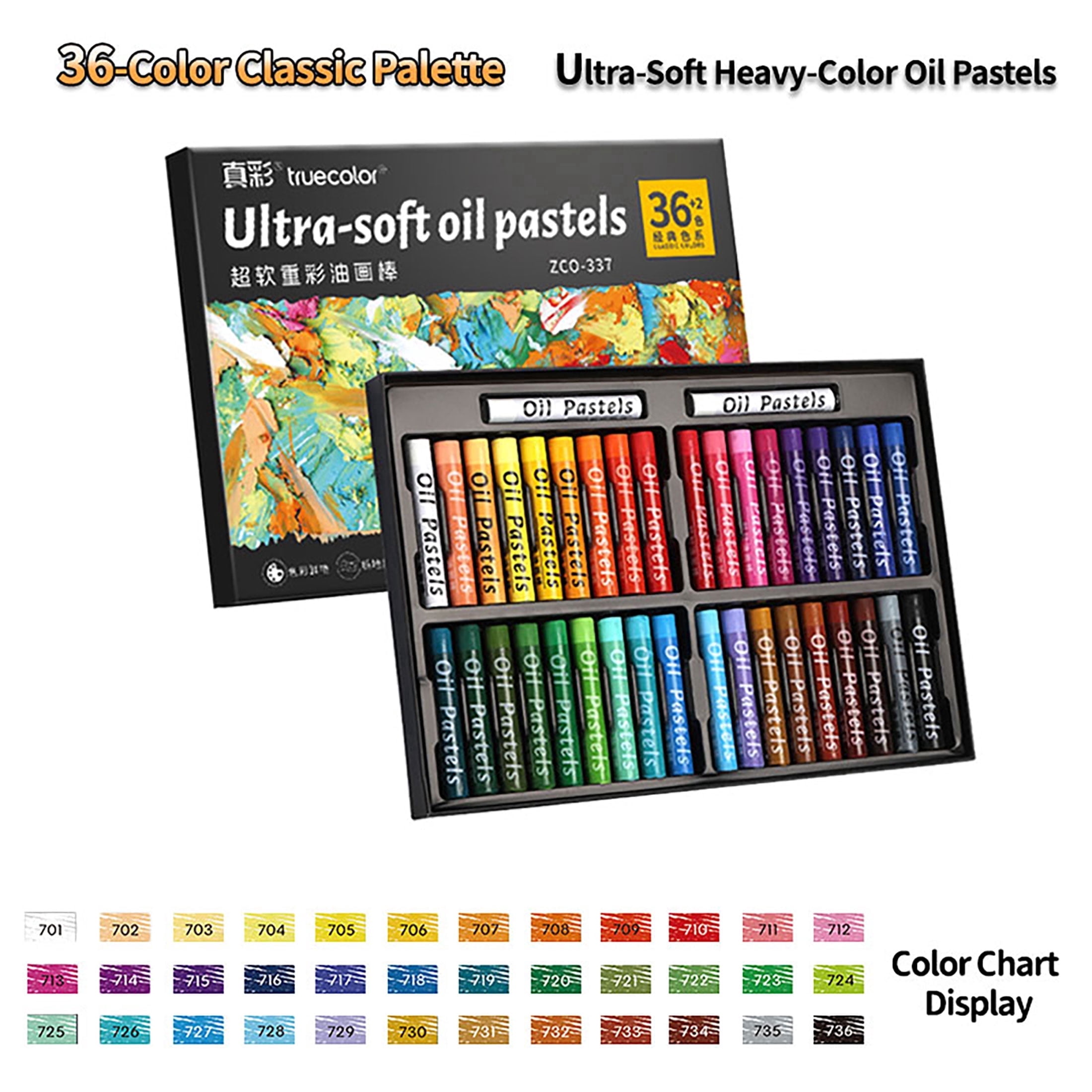 Truecolor 24 Colors Soft Oil Pastels, Macaron Color Oil Pastel Set