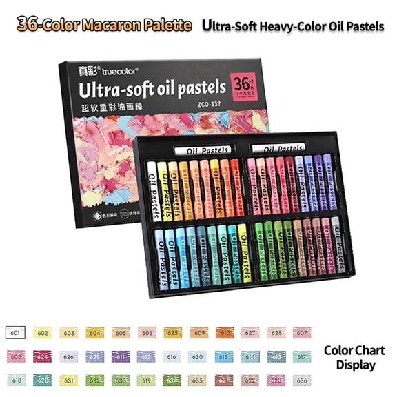 Truecolor Professional Soft Oil Pastels 3 Color Set Hard Storage Case Extra White Blendable Layering Scraping Art