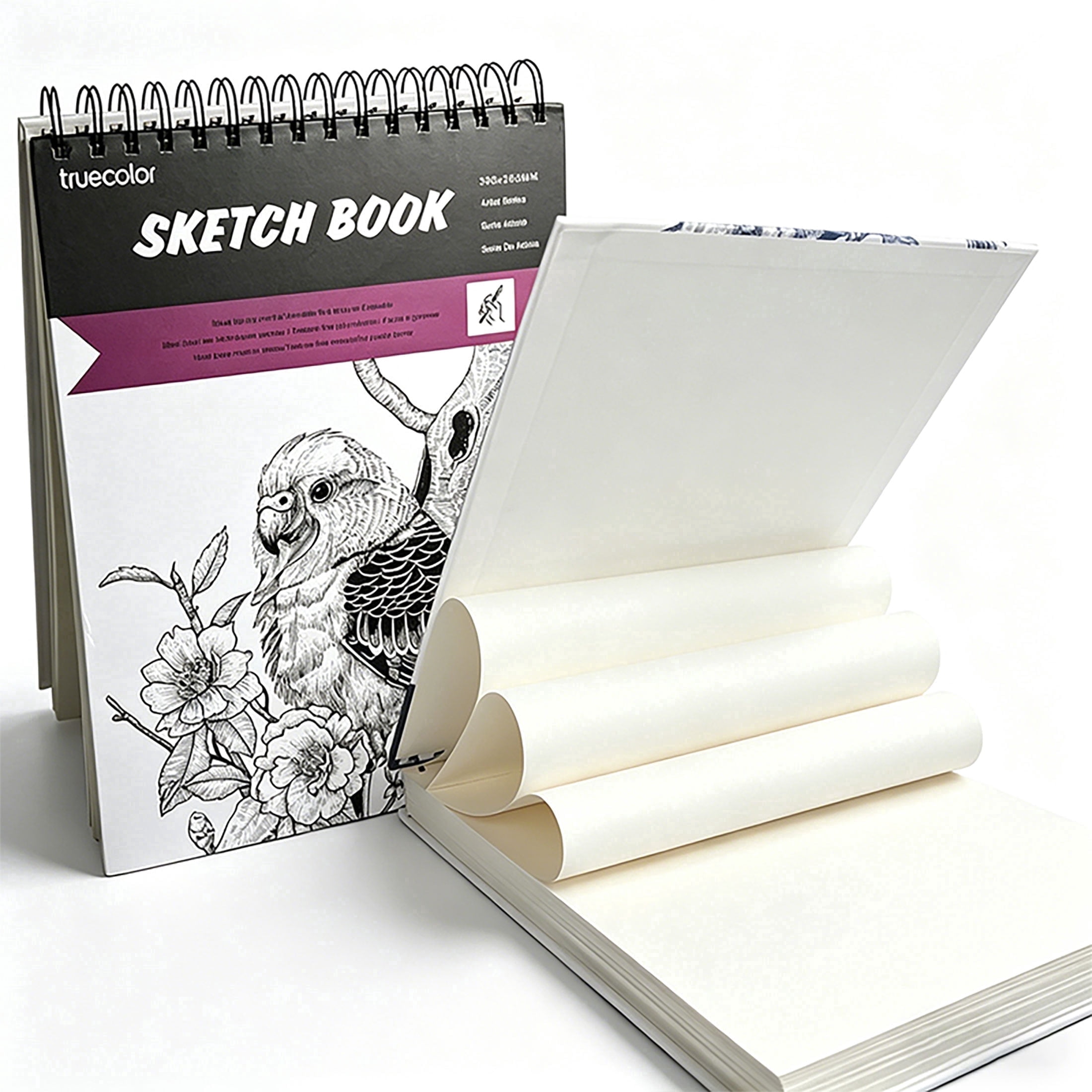 Truecolor Sketch Book, Single Spiral Bound Sketchbook 11.65 x 8.35 Inch, Thick Drawing Pad for Sketching, Drawing, Doodling and Art Practice