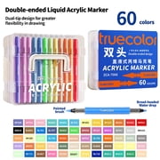 Truecolor Dual Tip Acrylic Paint Markers with Carry Case ZCA-7066