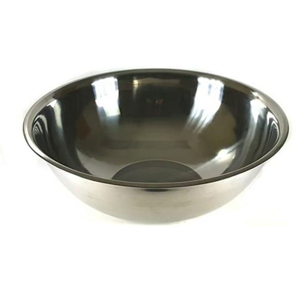 Truecraftware – 1 Heavy Duty Flat Base Mixing Bowl, Stainless Steel – 16 Quarts, 22 Gauge