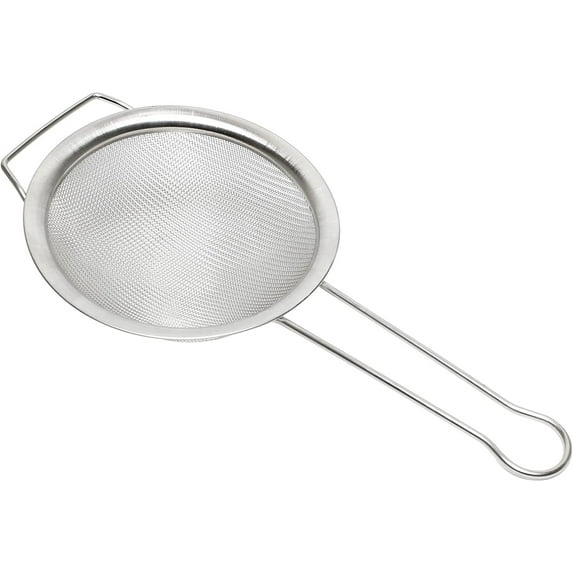 Truecraftware – 10-Inch Stainless Steel Single Mesh Strainer with Frame and 7/8" Support Handle
