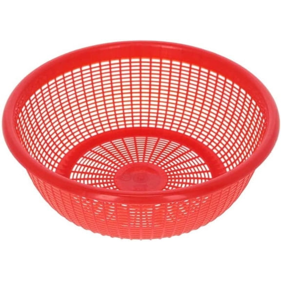 Truecraftware - 10-inch Round Plastic Perforated Wash Basket, Colander, Polypropylene