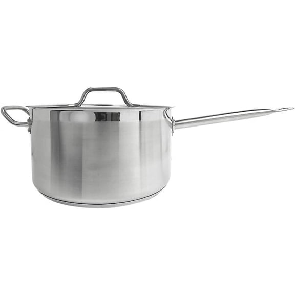 Truecraftware  10 qt. Stainless Steel Saucepan with Lid - Multipurpose Sauce Pan Set Use for Home Kitchen or Restaurant Oven Safe Induction Ready & NSF Certified