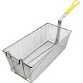 thumbnail image 1 of Truecraftware – 17" x 8" x 5-3/4" Rectangular Deep Fry Basket with Hook Heavy Duty Nickel Plated Iron with Yellow Coated Handle -  Kitchen Frying Chips Fish Sausages, 1 of 5