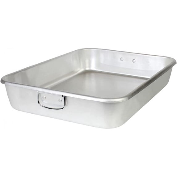 Truecraftware – 18" x 24" x 4-1/2" Aluminum Roaster Pan with Handle - Roasting Pan Turkey Broiler Pan Great for Chicken Lamb and Vegetable