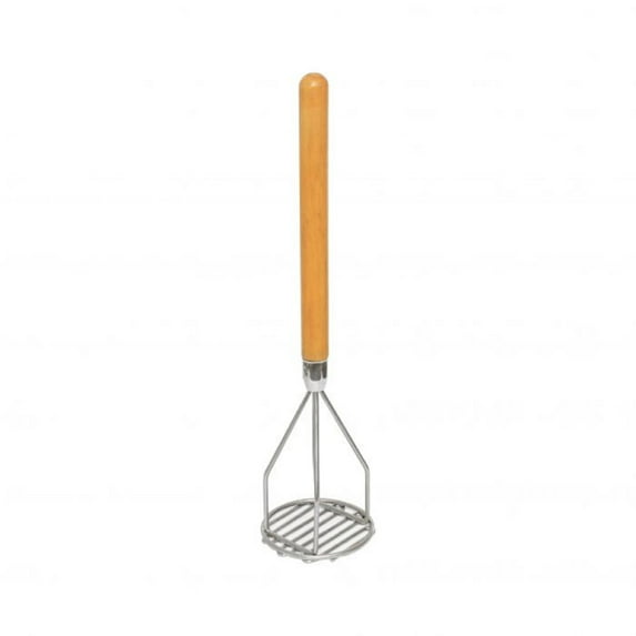 Truecraftware – 24- inch Round Shape Heavy Duty Mashed Potato Masher, Iron Plated with Wooden Handle