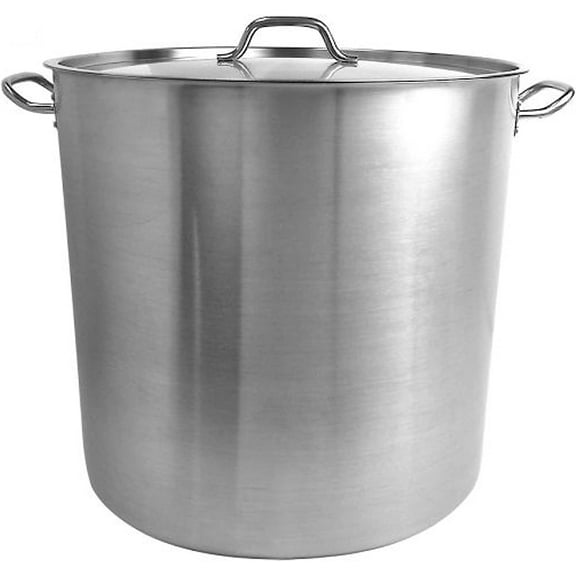 Truecraftware  60 qt. Stainless Steel Stock Pot with Lid - Large Stock Pot Stew Pot Simmering Pot Soup Pot with Lid Oven Safe & Induction Ready NSF