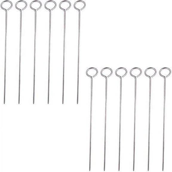 Truecraftware – Set of 12- 12-inch Round Skewers, Stainless Steel