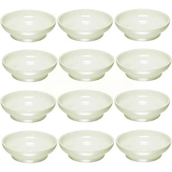 Truecraftware Set of 12- Salsa Dish 4-1/2 oz. Bone Color Melamine - Perfect for Salsa Guacamole Cheese Condiments & Dipping Sauces