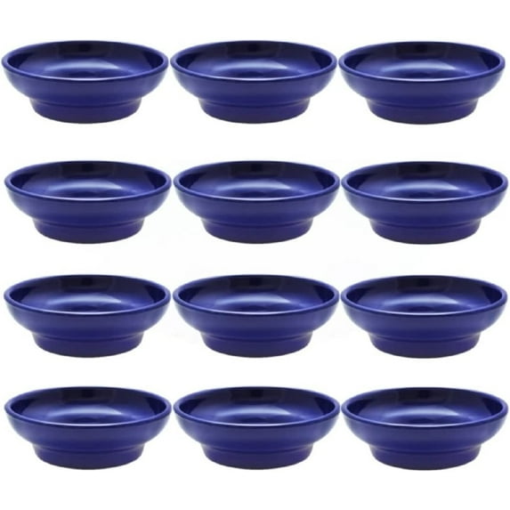 Truecraftware – Set of 12- Salsa Dish 4-1/2 oz. Cobalt Blue Color Melamine - Perfect for Salsa Guacamole Cheese Condiments & Dipping Sauces