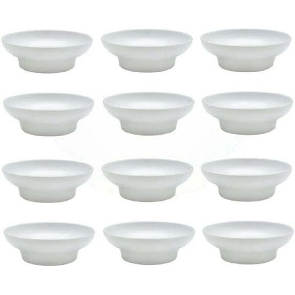 Truecraftware Set of 12- Salsa Dish 8 oz. White Color Melamine - Perfect for Salsa Guacamole Cheese Condiments & Dipping Sauces