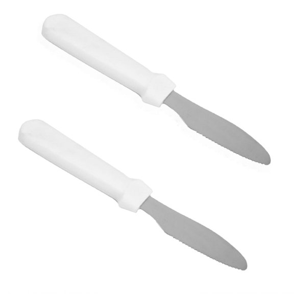 Truecraftware  Set of 2 -  Stainless Steel Sandwich Spreader, Stainless Steel Blade with White Plastic Handle
