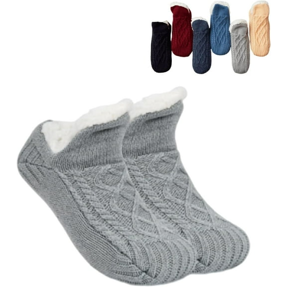 Truecups Socks, Fleecesox - Fleece-Lined Non-Slip Thermal Slippers Socks, Truecups Fleece Lined Slipper Socks