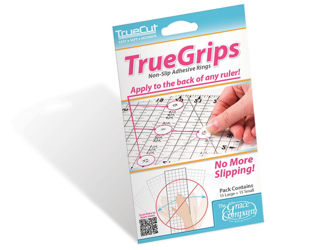 Truecut Non-Slip Truegrips - 30Pk Non-Slip Adhesive Rings For Rulers - Anit-Slip Ruler Grips - Truecut Non-Slip Truegrips For Rulers From The Grace Company