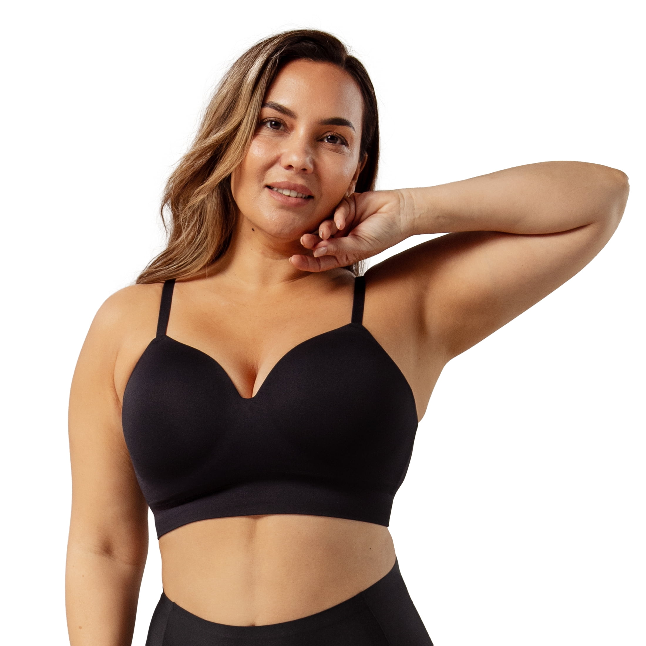 Truekind Comfort Back Smoothing Wireless Shaping Bra – Women’s Seamless Wire-Free Bra with Contour Cups & Back Bulge Smoothing Support, Sizes S to 4XL