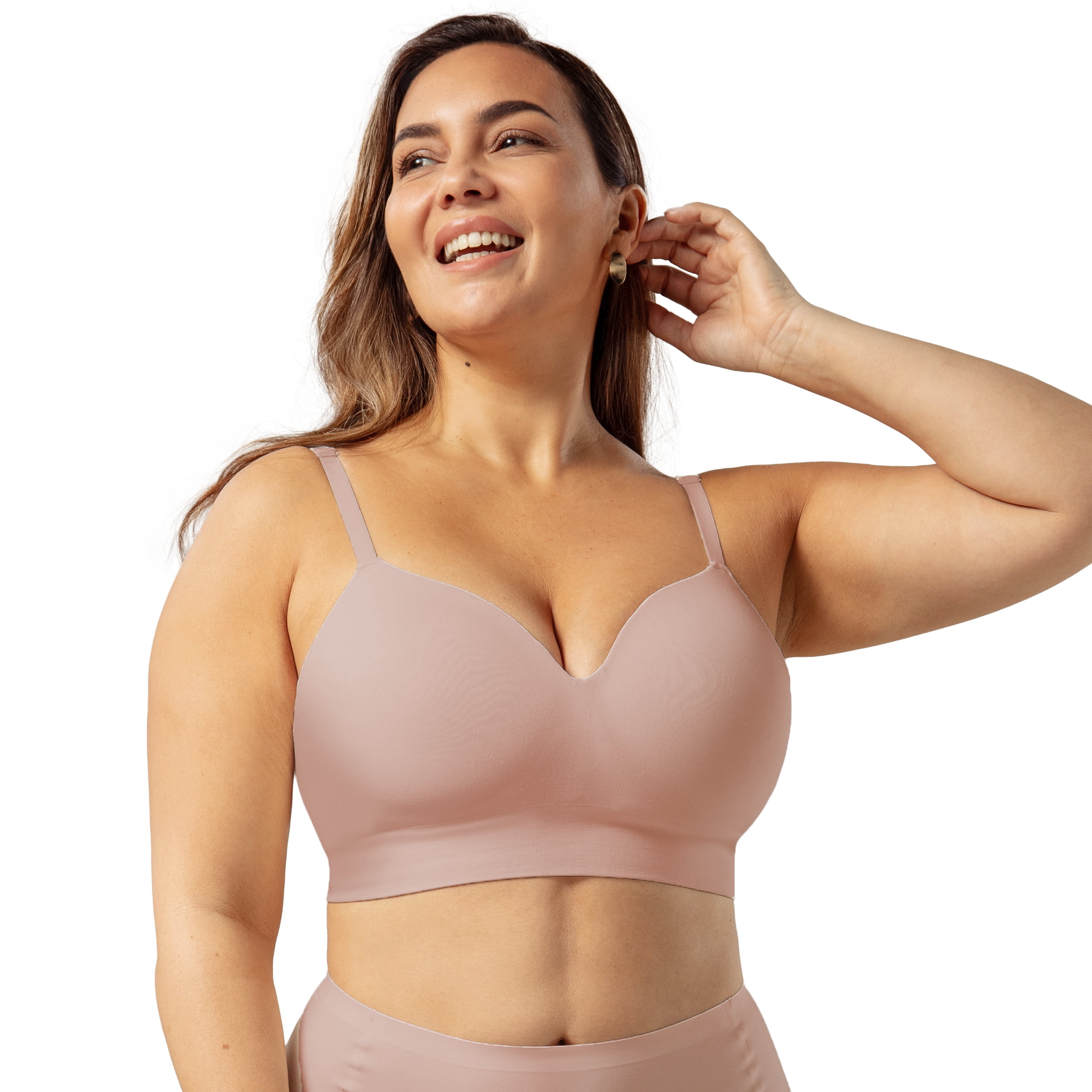Truekind Comfort Back Smoothing Wireless Shaping Bra – Women’s Seamless Wire-Free Bra with Contour Cups & Back Bulge Smoothing Support, Sizes S to 4XL