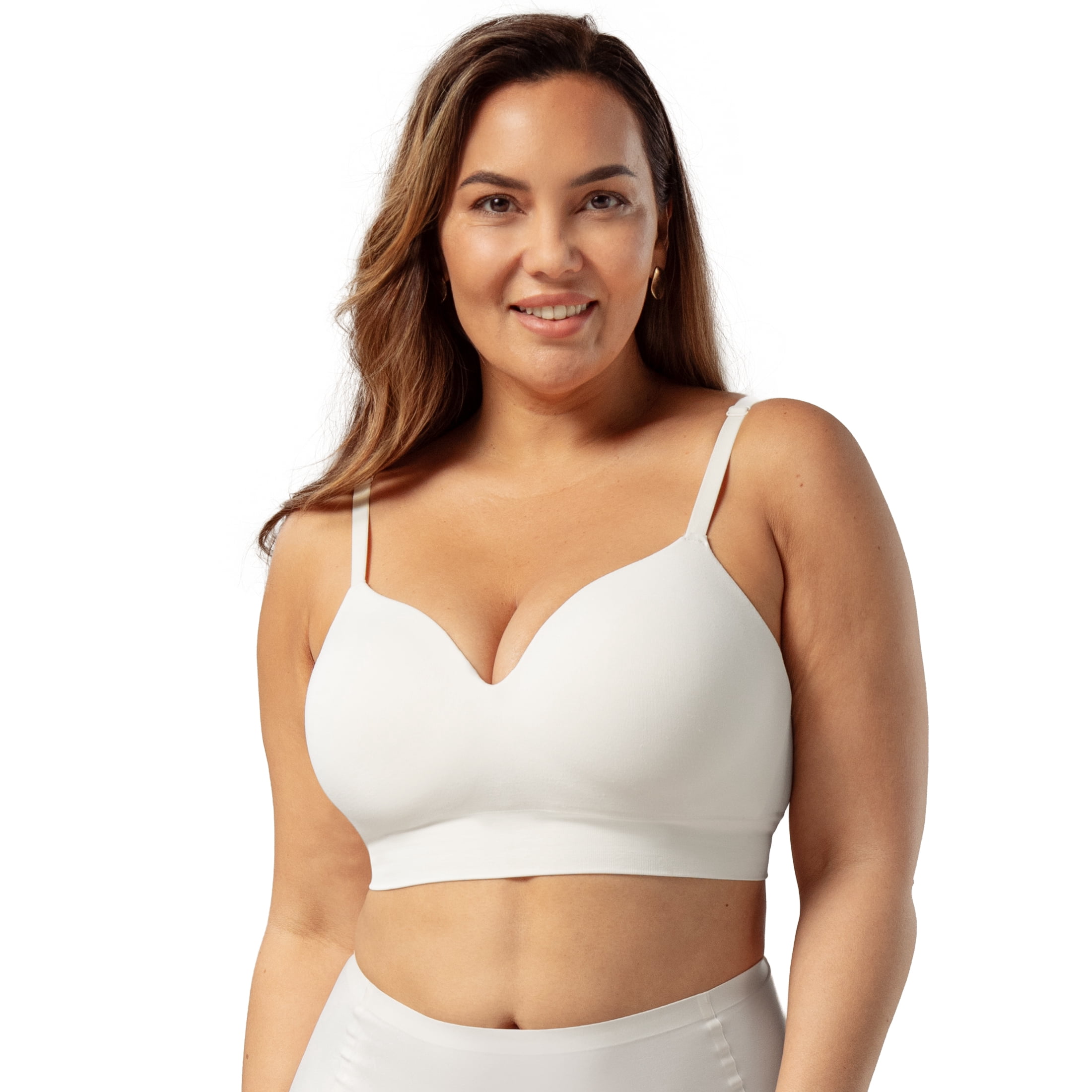 Truekind Comfort Back Smoothing Wireless Shaping Bra – Women’s Seamless Wire-Free Bra with Contour Cups & Back Bulge Smoothing Support, Sizes S to 4XL