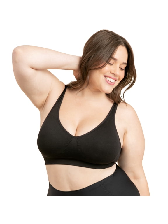 Throw-On Wireless Bra for Women – Seamless Pull-On Bra with Wide Straps & No Hooks for Everyday Comfort, Sizes S to 4XL