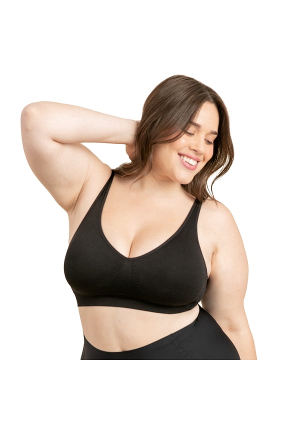 Throw-On Wireless Bra for Women – Seamless Pull-On Bra with Wide Straps & No Hooks for Everyday Comfort, Sizes S to 4XL