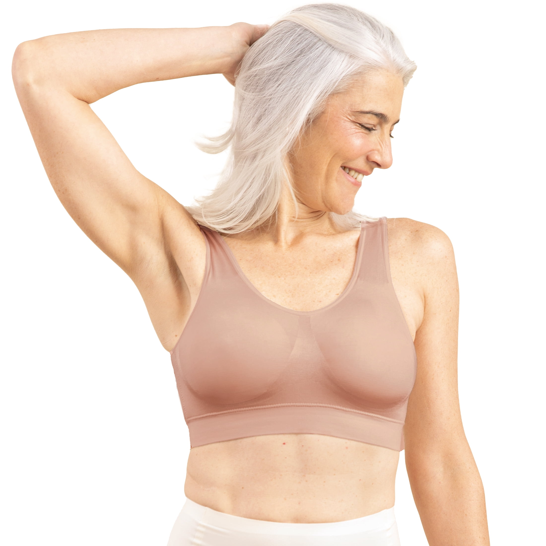 Truekind Comfort Throw-On Wireless Bra for Women – Seamless Pull-On Bra with Wide Straps & No Hooks for Everyday Comfort, Sizes S to 4XL