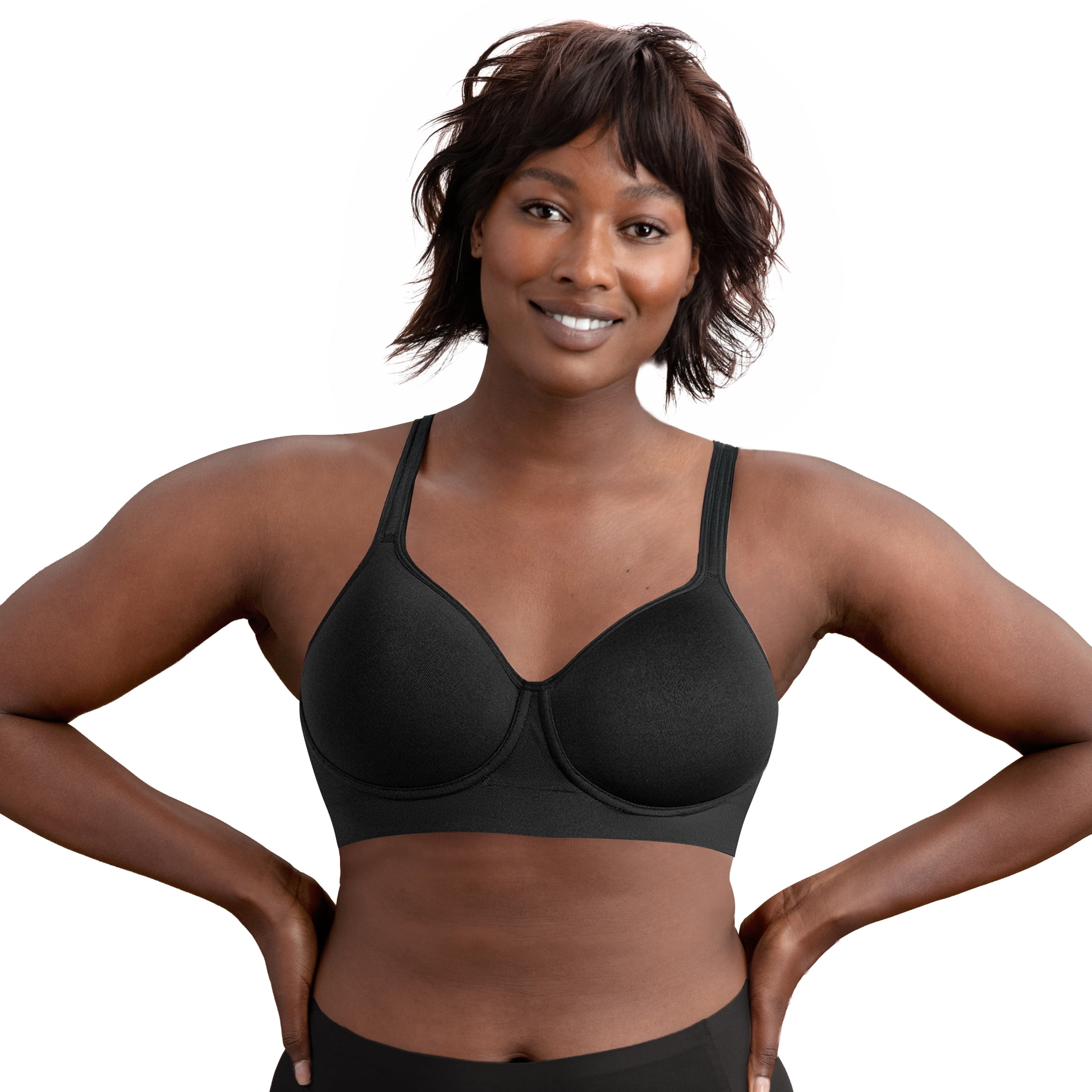 Truekind Comfort Smoothing T-Shirt Bra – Women’s Wireless Bra with Built-In Lift Technology and Seamless Molded Cups, Sizes S to 4XL