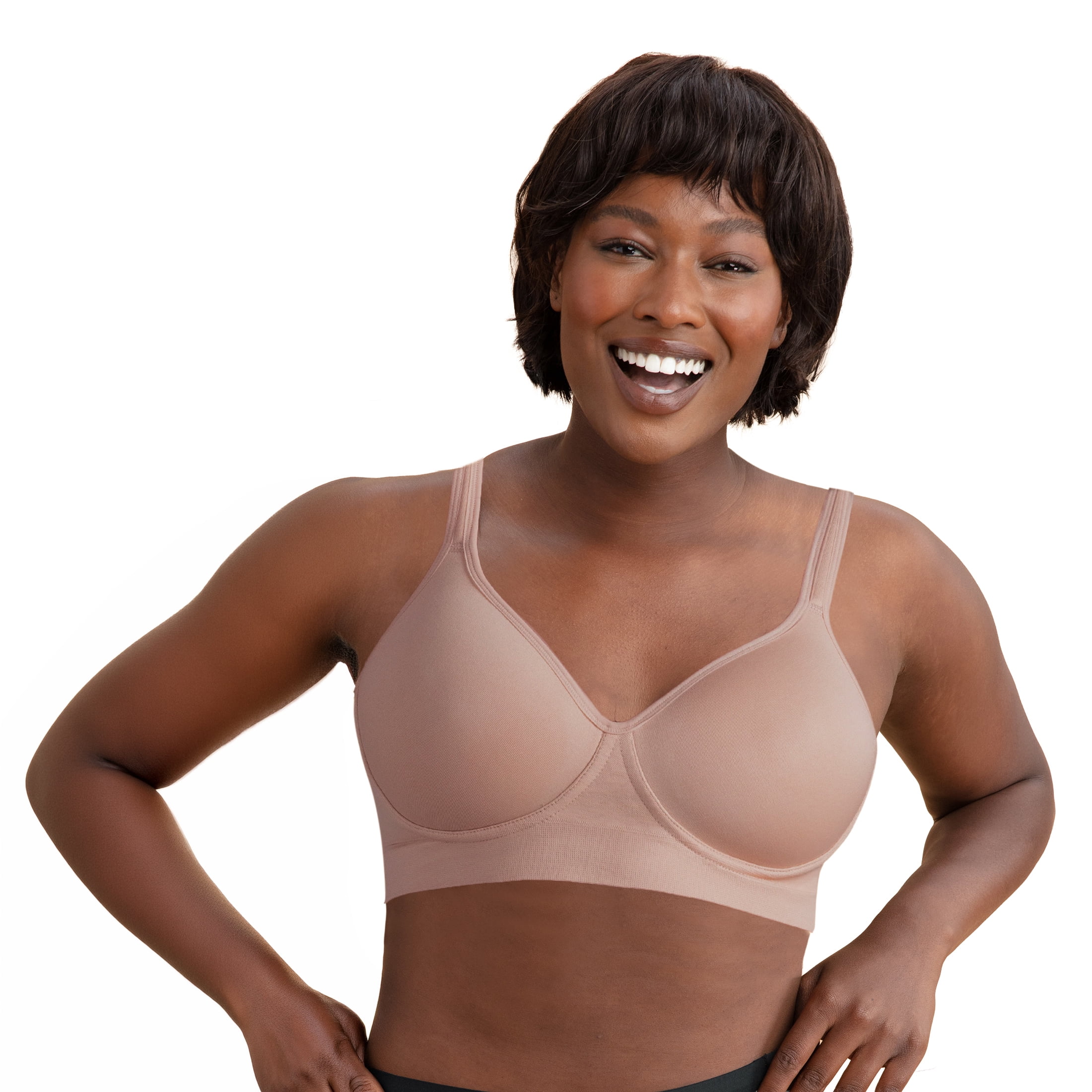 Truekind Comfort Smoothing T-Shirt Bra – Women’s Wireless Bra with Built-In Lift Technology and Seamless Molded Cups, Sizes S to 4XL