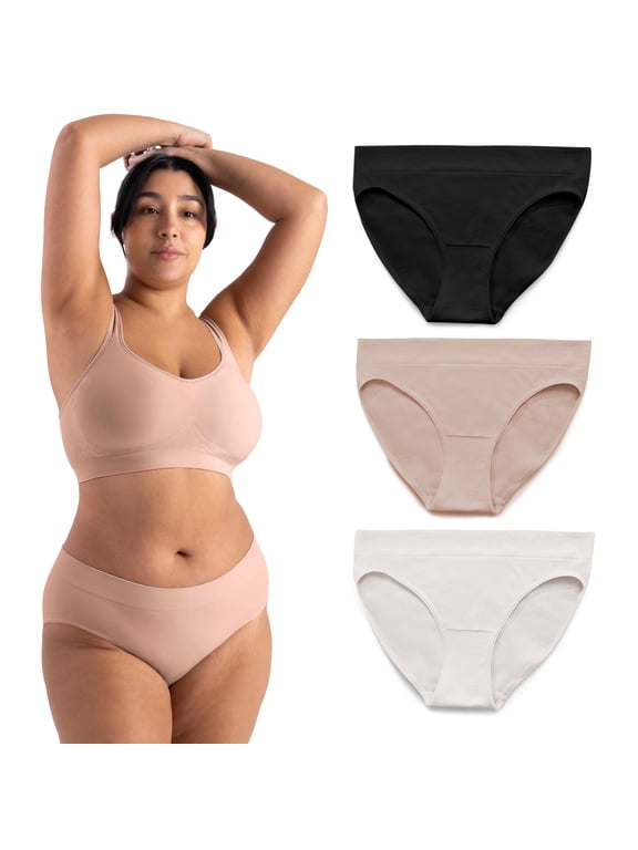3-Pack Ultra-Soft Brief – Seamless Full- Coverage Women's Panty, Buttery-Soft Second-Skin Feel, Sizes S to 4XL