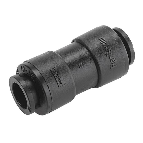 Trueseal Push-Fit Union Fitting, 1/2 in Tube Size, PVDF, Black FB8UC8-HBLK