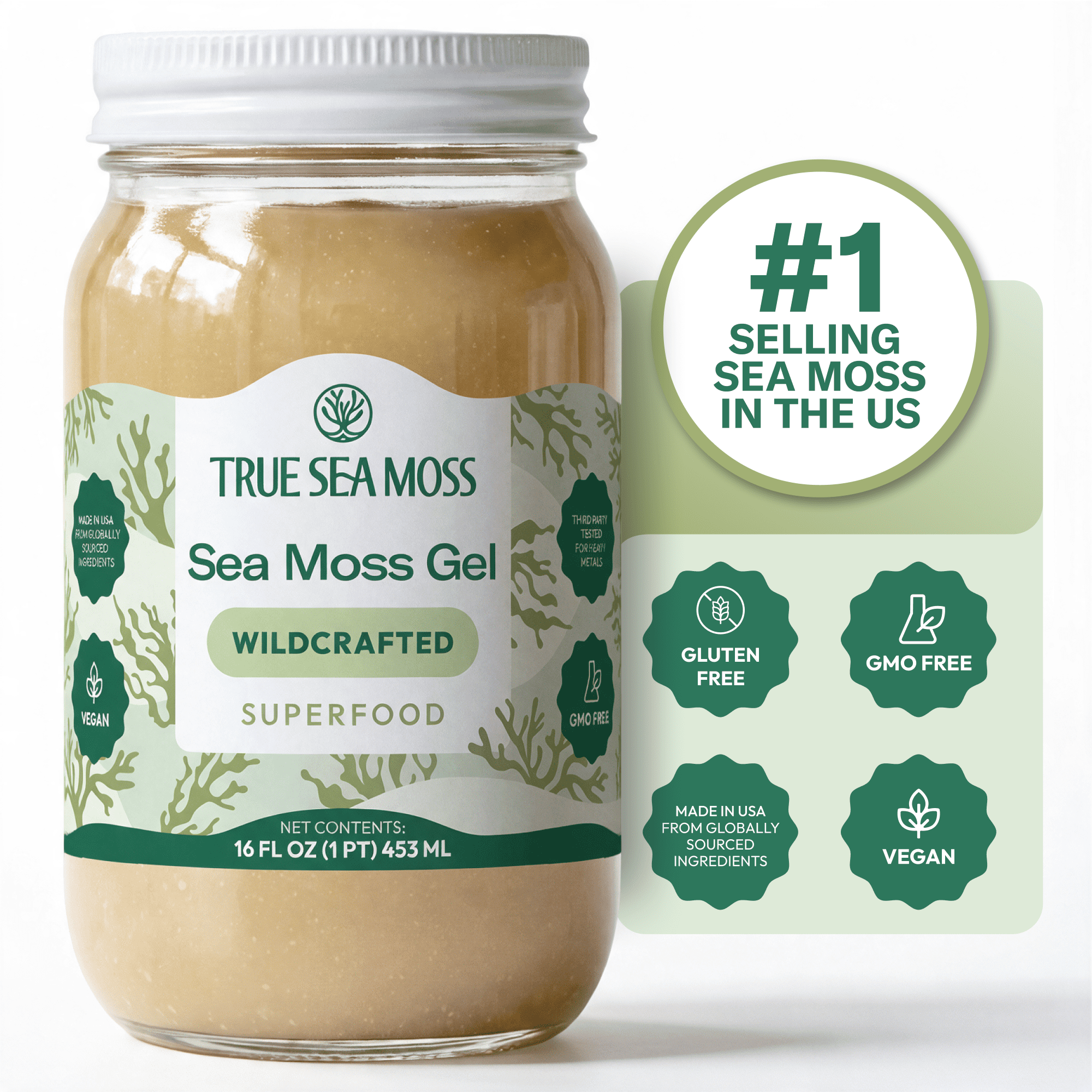 TrueSeaMoss, Irish Sea Moss Gel, Wildcrafted, 16 fl oz - Walmart.com