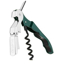 True TrueTap Double Hinged Waiter’s Corkscrew, Green Wine Bottle Opener with Foil Cutter, Wine Key