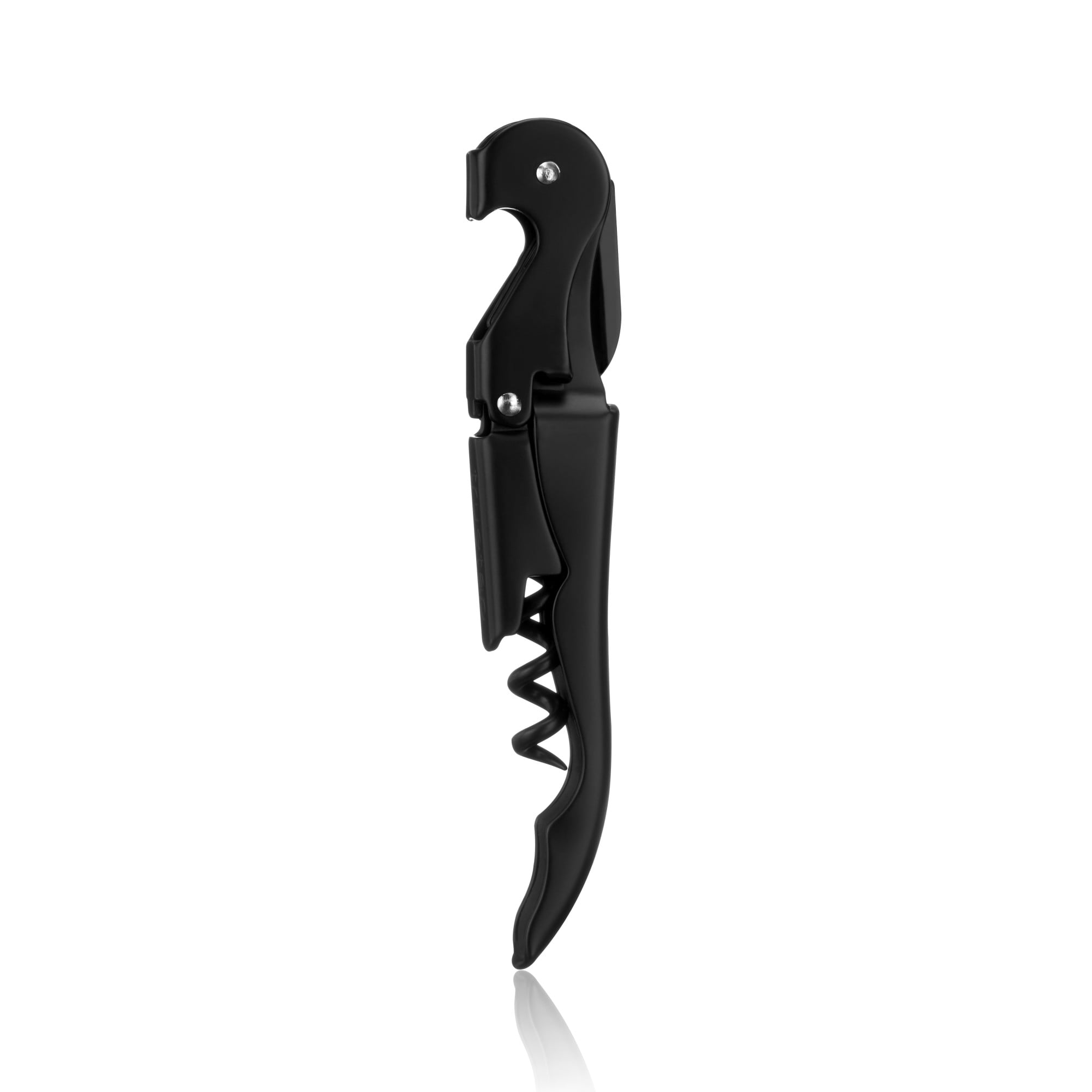 Matte Black Stainless Steel Double Hinged Waiter's Corkscrew