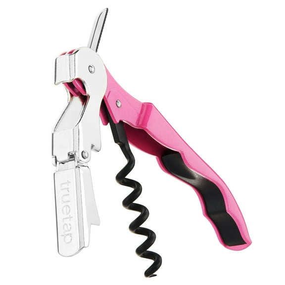 Truetap Pink Corkscrew Wine Opener with Foil Cutter, Manual Bottle Opener