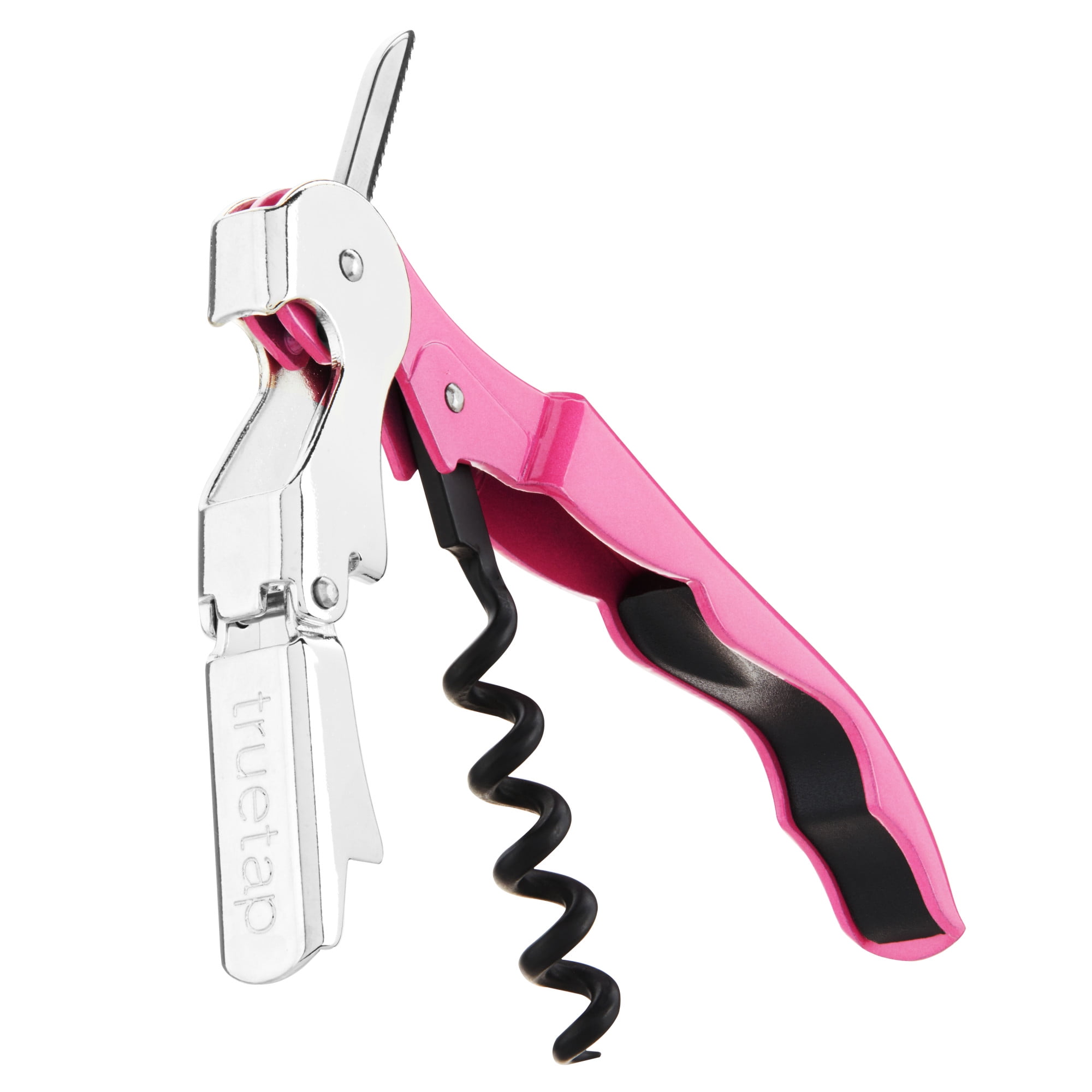 Truetap™ Pink Double Hinged Waiter's Corkscrew Bottle Opener with Foil