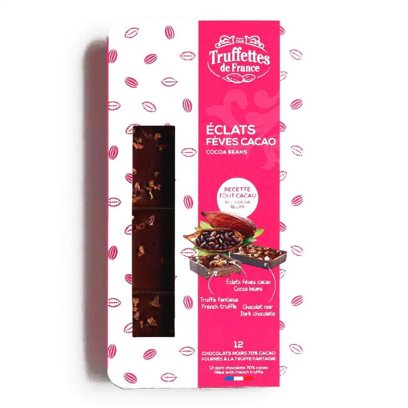 Truffettes de France Cacao Nibs Dark Chocolate Truffle Bar 3.5 oz each