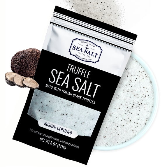 Sea Salt Superstore Italian Black Truffle Finishing Sea Salt, 5 oz Gluten-Free