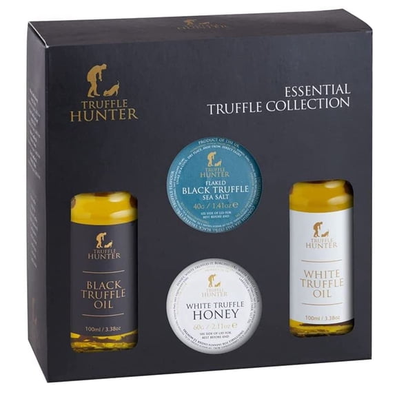 TruffleHunter - TruffleHunter Preserved GGA1 Truffle Selection Gift Set - Black & White Truffle Oil, Sea Salt, Truffle Honey