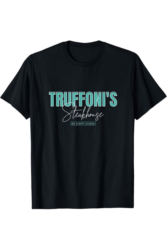Truffoni's Steakhouse "I for THINK You Should Leave" Graphic Print T-Shirt - 100% Cotton Regular Fit Casual Short Sleeve Tee for Men & Women, Unisex Gift for Dad Mom Friends, S-XXXL, Black, Everyday