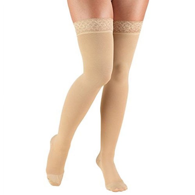 Truform 2030 mmHg Compression Stockings for Women, Lace Trim Band