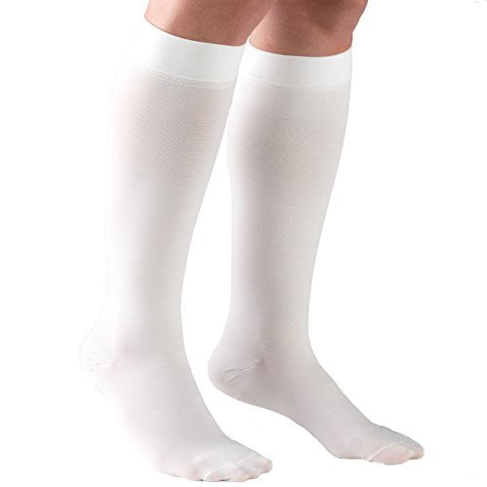 Truform 20-30 Mmhg Compression Stocking for Men & Women, Knee High Length,  Open Toe, Beige, Large